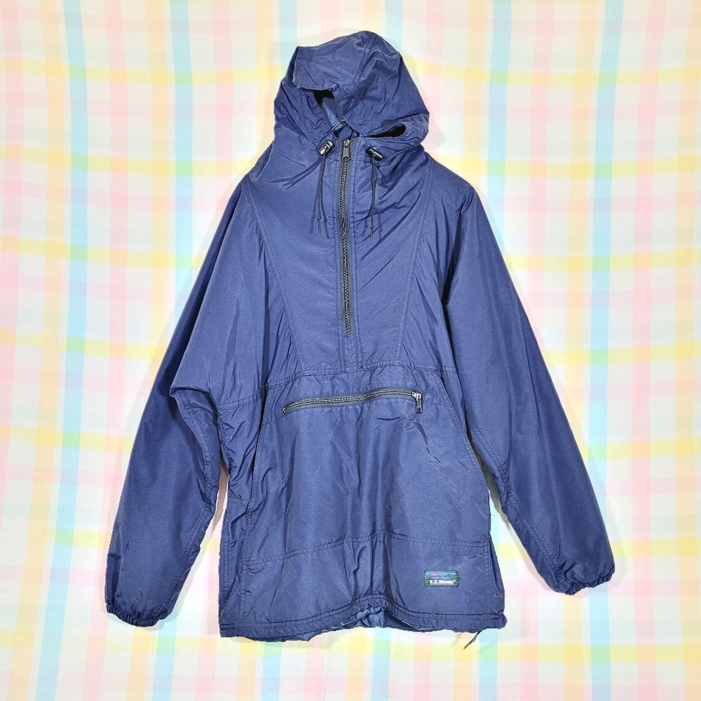 Vintage L.L. Bean Thinsulate pullover hoodie jacket navy blue